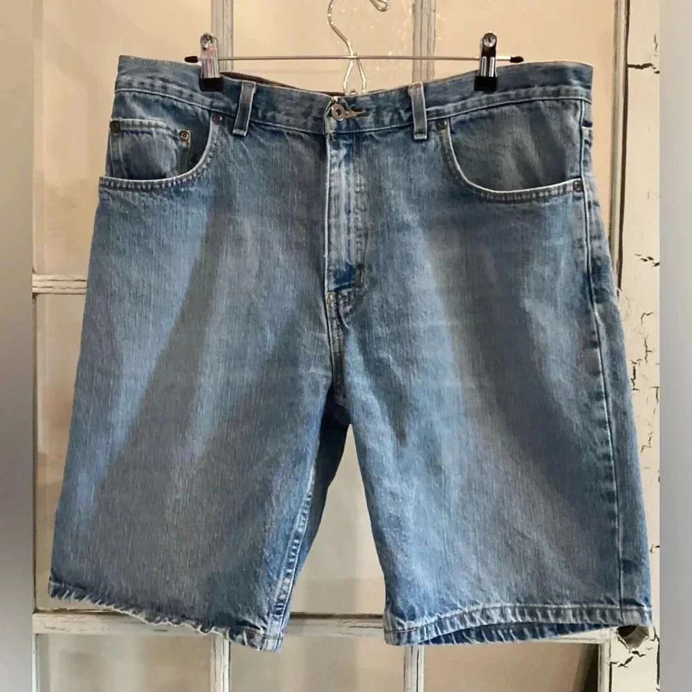 St Johns Bay Jeans Shorts Mens 36 Relaxed Fit Blue Denim Cotton